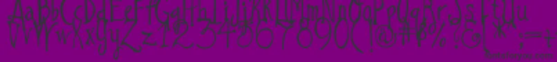 Fonte DjbILoveAGinger – fontes pretas em um fundo violeta
