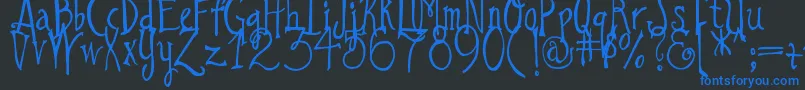 DjbILoveAGinger Font – Blue Fonts on Black Background