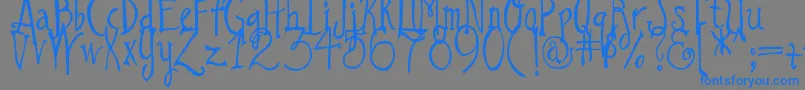 DjbILoveAGinger Font – Blue Fonts on Gray Background