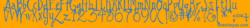 DjbILoveAGinger Font – Blue Fonts on Orange Background