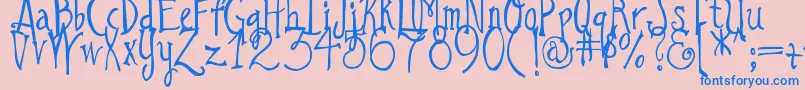 DjbILoveAGinger Font – Blue Fonts on Pink Background