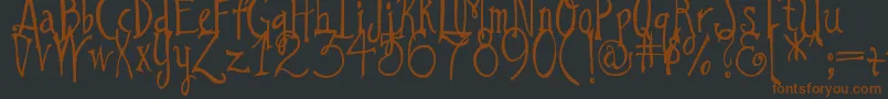 Шрифт DjbILoveAGinger – коричневые шрифты на чёрном фоне