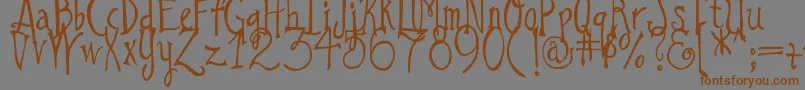 DjbILoveAGinger Font – Brown Fonts on Gray Background