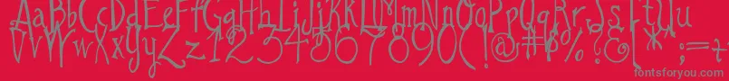 DjbILoveAGinger Font – Gray Fonts on Red Background