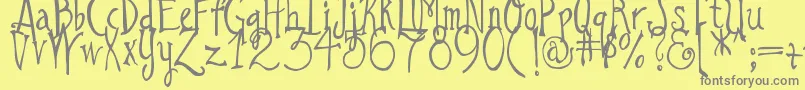DjbILoveAGinger Font – Gray Fonts on Yellow Background