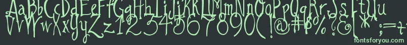 DjbILoveAGinger Font – Green Fonts on Black Background