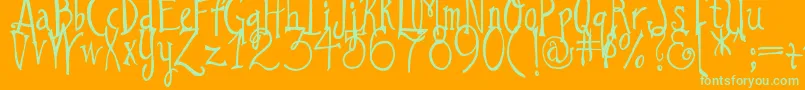 DjbILoveAGinger Font – Green Fonts on Orange Background