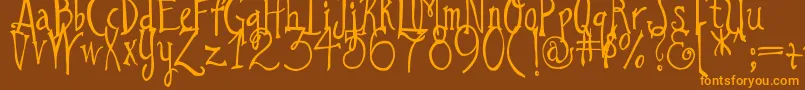 DjbILoveAGinger Font – Orange Fonts on Brown Background