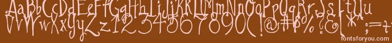 DjbILoveAGinger Font – Pink Fonts on Brown Background