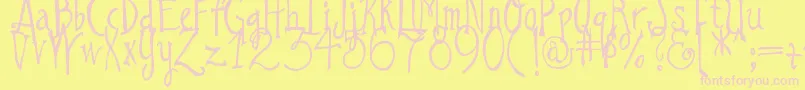 DjbILoveAGinger Font – Pink Fonts on Yellow Background