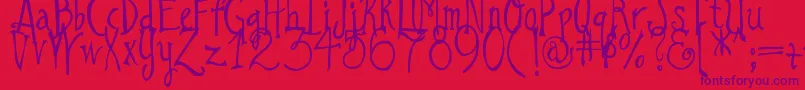 DjbILoveAGinger Font – Purple Fonts on Red Background