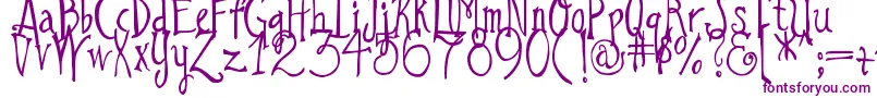 DjbILoveAGinger Font – Purple Fonts on White Background