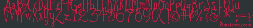 DjbILoveAGinger Font – Red Fonts on Black Background