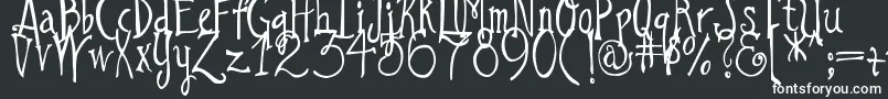 DjbILoveAGinger-fontti – valkoiset fontit mustalla taustalla