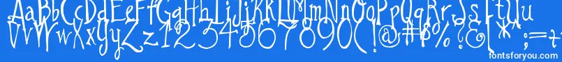 DjbILoveAGinger Font – White Fonts on Blue Background