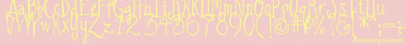 DjbILoveAGinger Font – Yellow Fonts on Pink Background