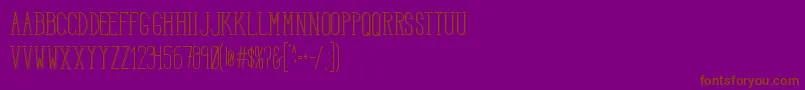 HbmSerenitySound-fontti – ruskeat fontit violetilla taustalla