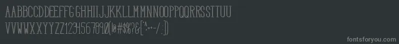 HbmSerenitySound-fontti – harmaat kirjasimet mustalla taustalla