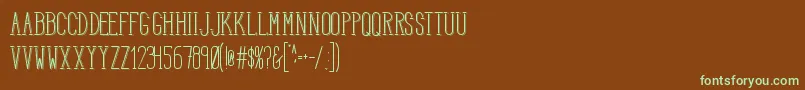 HbmSerenitySound Font – Green Fonts on Brown Background
