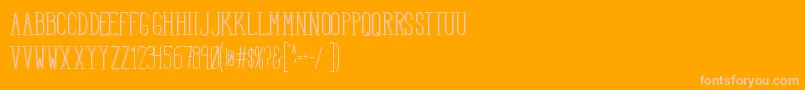 HbmSerenitySound-fontti – vaaleanpunaiset fontit oranssilla taustalla