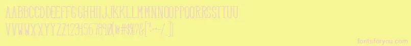 HbmSerenitySound-fontti – vaaleanpunaiset fontit keltaisella taustalla