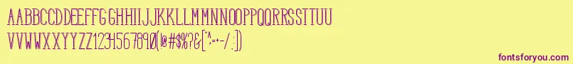 HbmSerenitySound Font – Purple Fonts on Yellow Background