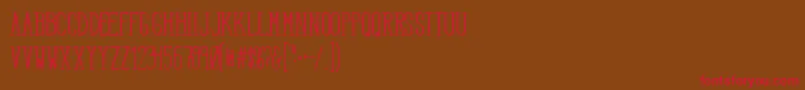 HbmSerenitySound-Schriftart – Rote Schriften auf braunem Hintergrund