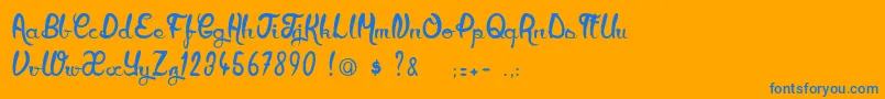 CityOfAngel Font – Blue Fonts on Orange Background