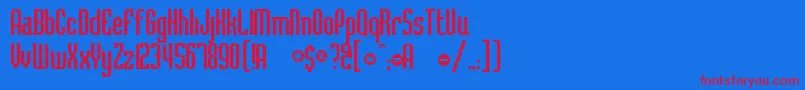 BedrockCyr Font – Red Fonts on Blue Background