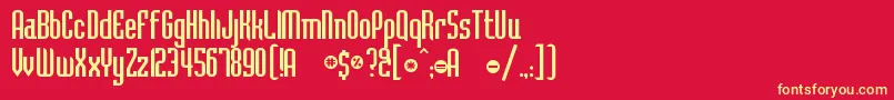 BedrockCyr Font – Yellow Fonts on Red Background