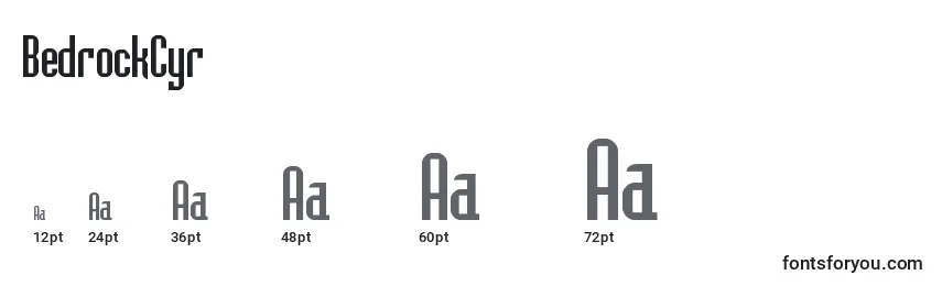 BedrockCyr Font Sizes