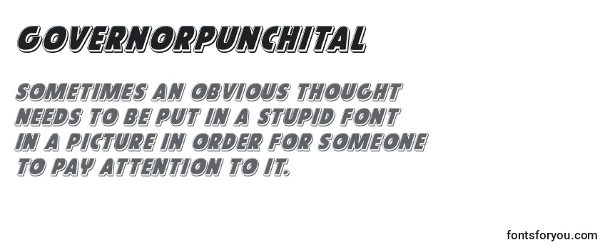 Review of the Governorpunchital Font