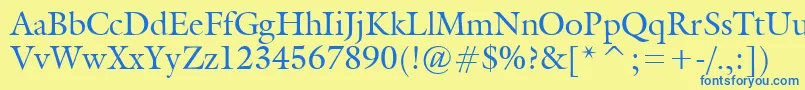 GalantNormal Font – Blue Fonts on Yellow Background