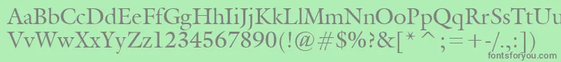 フォントGalantNormal – 緑の背景に灰色の文字