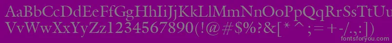 フォントGalantNormal – 紫の背景に灰色の文字