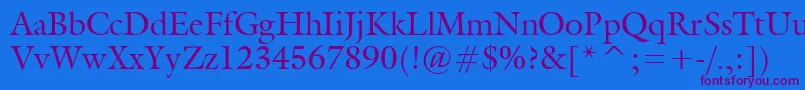 GalantNormal Font – Purple Fonts on Blue Background