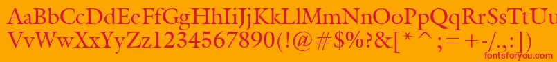 GalantNormal Font – Red Fonts on Orange Background