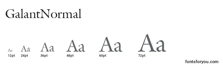 Размеры шрифта GalantNormal