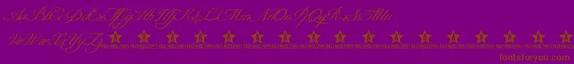 ShitHappensTrialD-Schriftart – Braune Schriften auf violettem Hintergrund