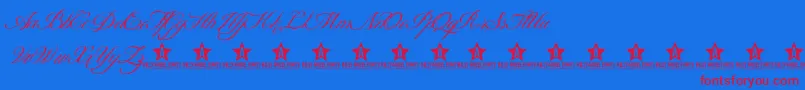 ShitHappensTrialD Font – Red Fonts on Blue Background