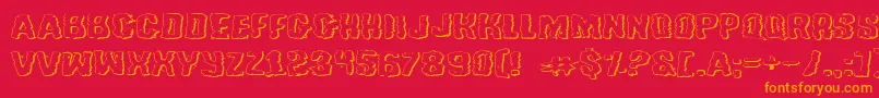 Tussleeo Font – Orange Fonts on Red Background