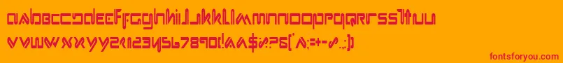フォントXephc – オレンジの背景に赤い文字