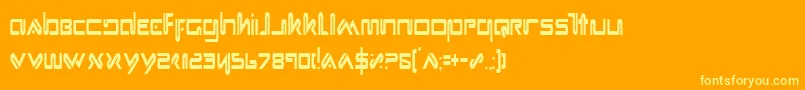 フォントXephc – オレンジの背景に黄色の文字