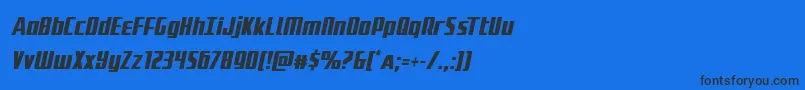 Шрифт Subadaicondital – чёрные шрифты на синем фоне