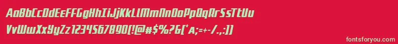 フォントSubadaicondital – 赤い背景に緑の文字