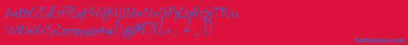 Шрифт Embrush – синие шрифты на красном фоне