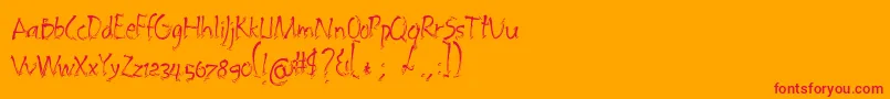 Embrush Font – Red Fonts on Orange Background