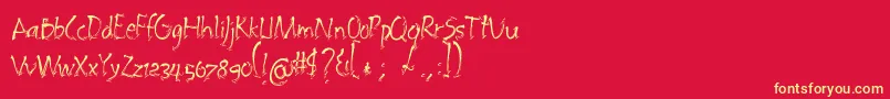 Embrush Font – Yellow Fonts on Red Background