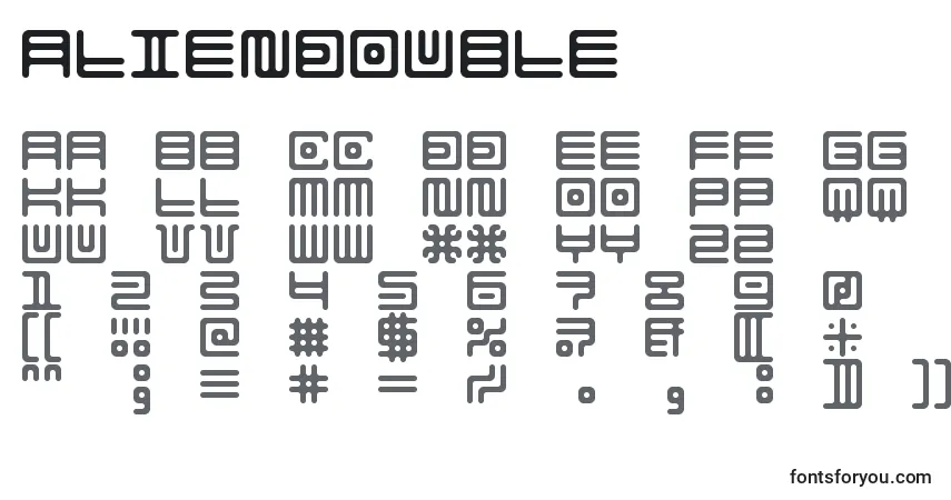 AlienDouble-fontti – aakkoset, numerot, erikoismerkit