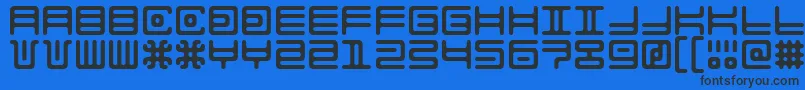 AlienDouble Font – Black Fonts on Blue Background